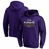 Men's Ravens Purple 2018 NFL Playoffs Ravens Flock Pullover Hoodie,baseball caps,new era cap wholesale,wholesale hats